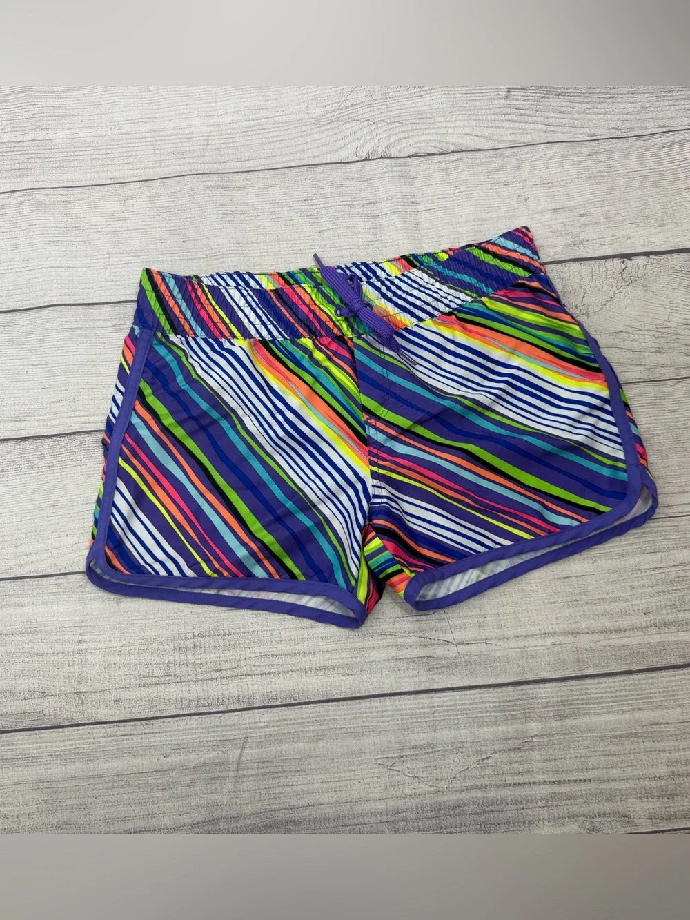 Old Navy Girls XL Colorful Striped Athletic Running Shorts